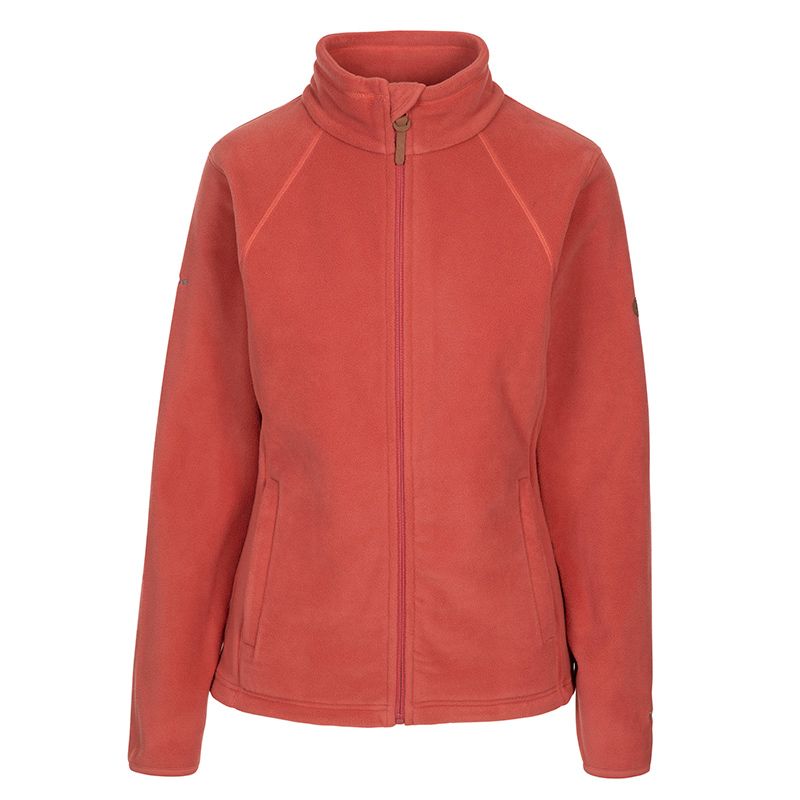 Red Women's Trespass Trouper Fleece with a suede feel and zipped pockets from O'Neills