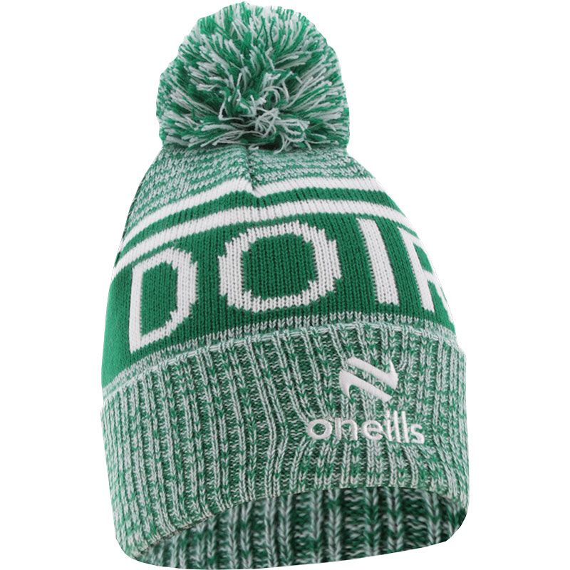 Doire Green Bobble Hat with Irish city name and embroidered O’Neills logo.