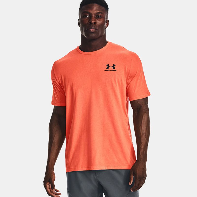 Under Armour Men's Sportstyle Left Chest T-Shirt Frosted Orange / Black /  Black