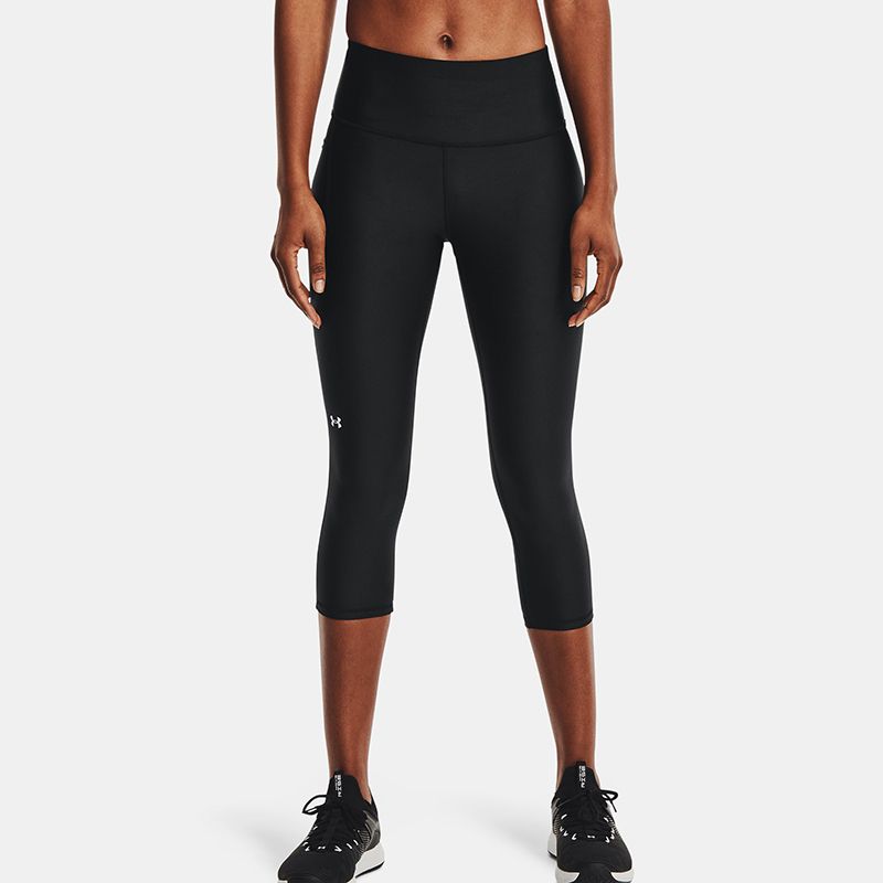 Under Armour Women's HeatGear® Armour No-Slip Waistband Capri Leggings  Black / White