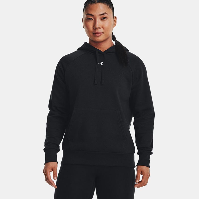 Black Under Armour Women's UA Rival Fleece Hooded Top from O'Nelll's.