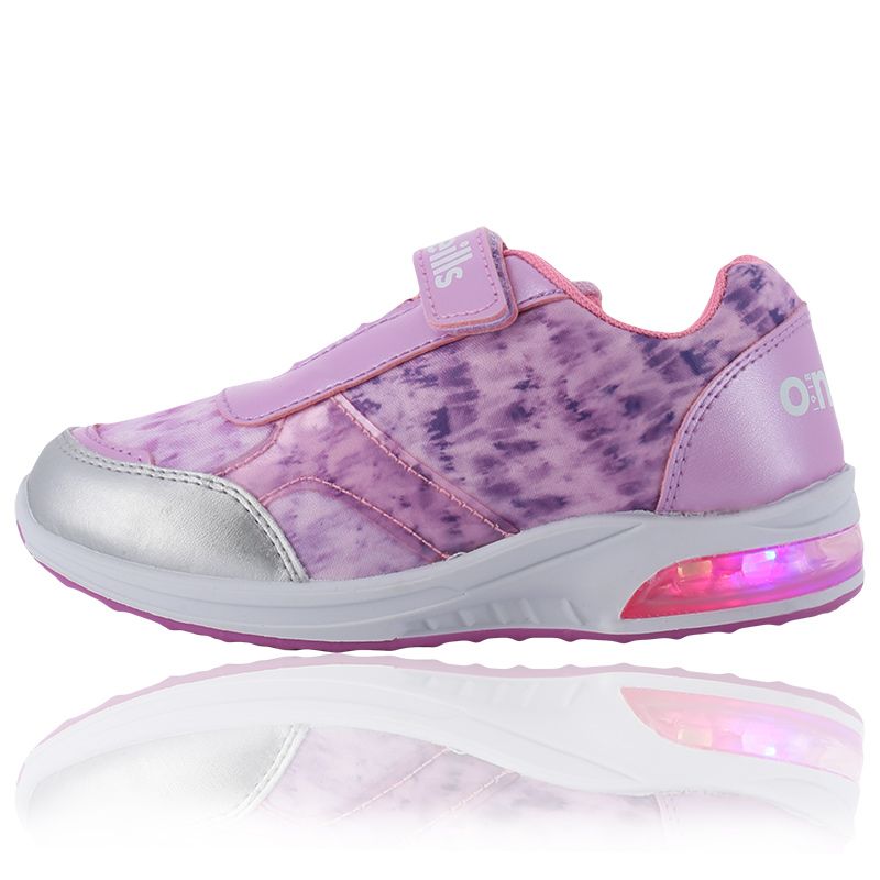 Pink Violet PS Velcro Light Up Trainers, with Hook and loop velcro strap closure from O'Neills.