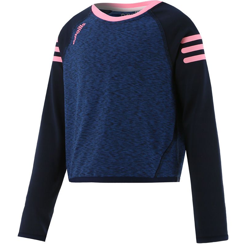 Kids' Voyager Cropped Sweatshirt Marine / Pink
