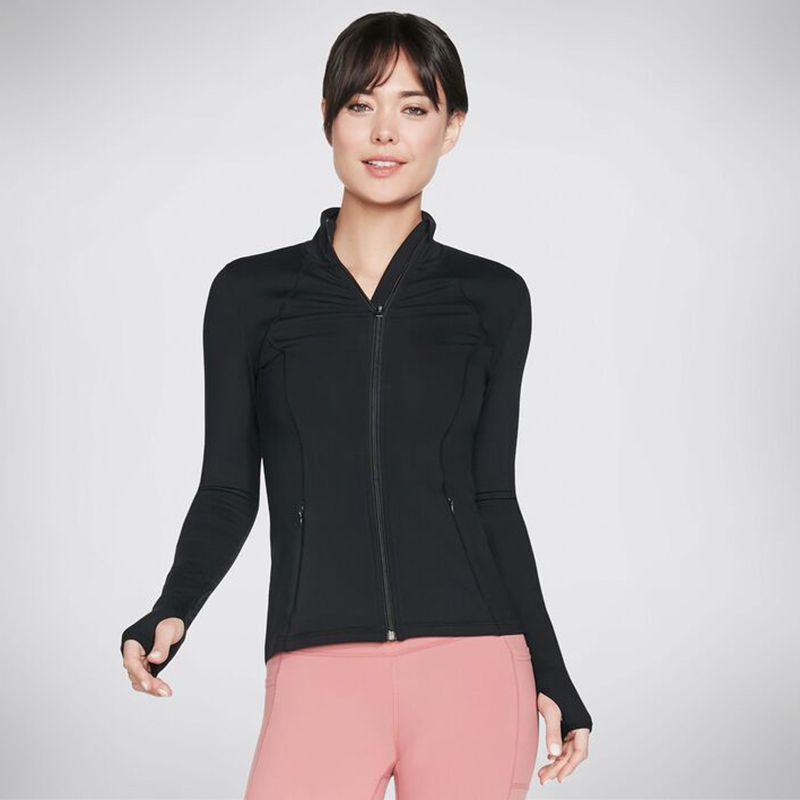 Black Skechers Women's Go Walk Mesh Jacket, with On-seam concealed zip pockets from O'Neill's.