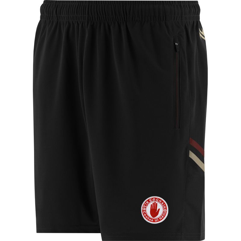 Black Men's Tyrone GAA training shorts with zip pockets by O’Neills.