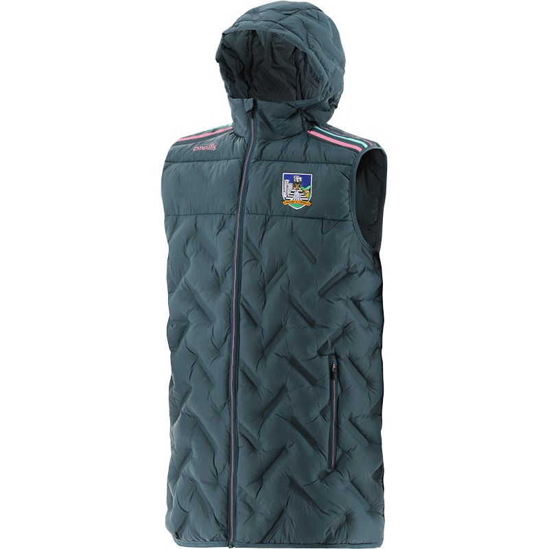 Marine Men's Limerick GAA Weston Hooded Padded Gilet with hood and two zip pockets by O’Neills.