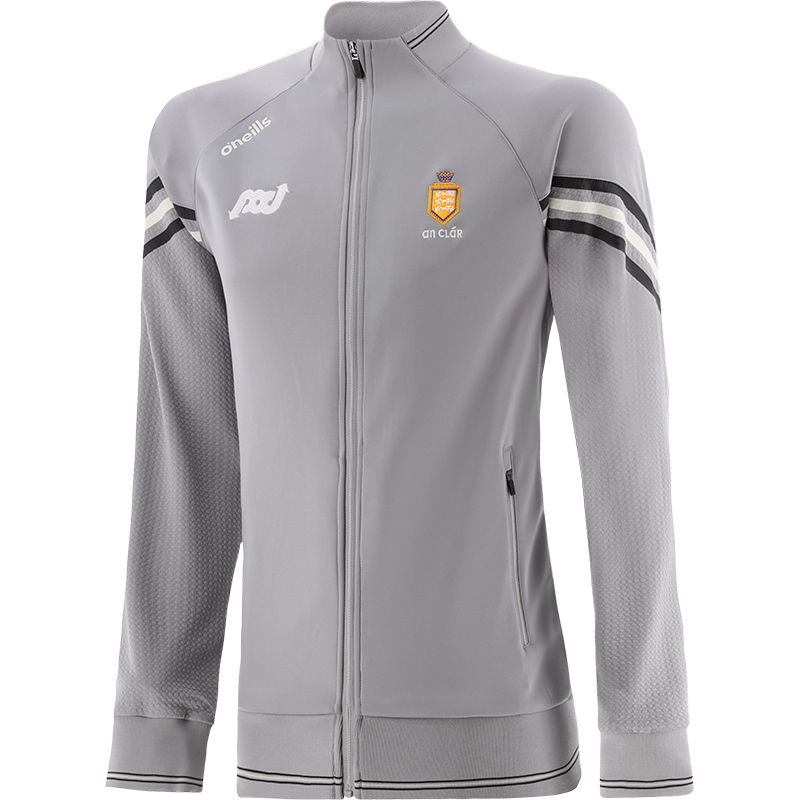 Kids' Clare GAA Hybrid Full Zip Top with zip pockets and county crest by O’Neills. 