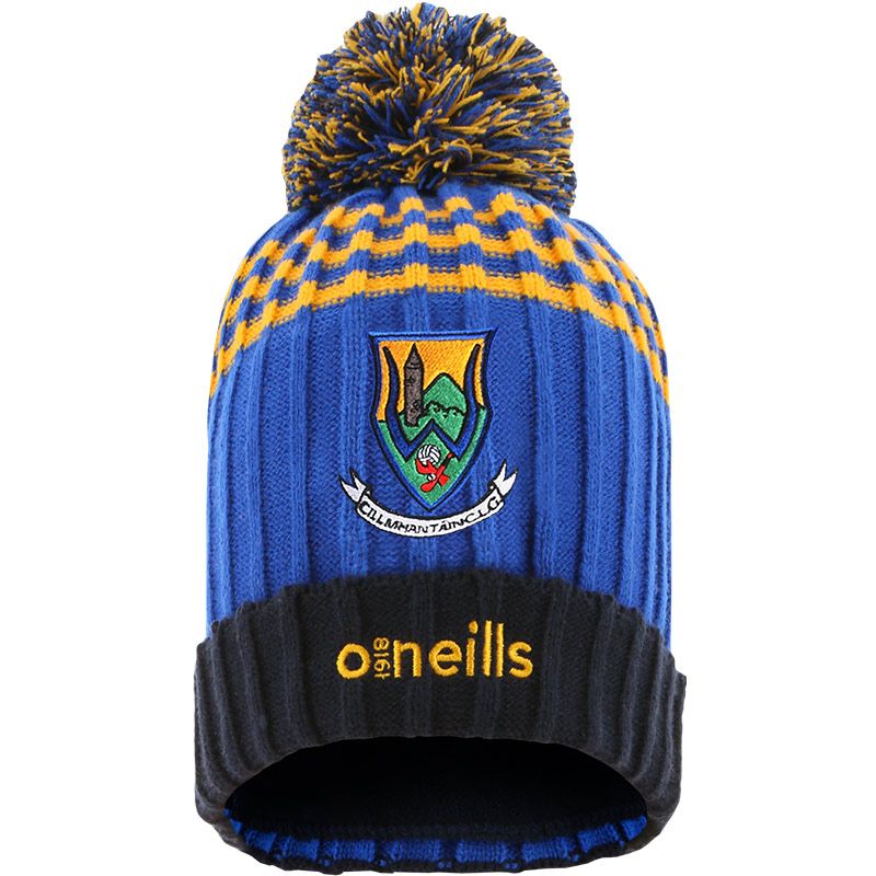 Adults Royal Blue Wicklow GAA Peak Bobble Hat with County Crest by O’Neills.
