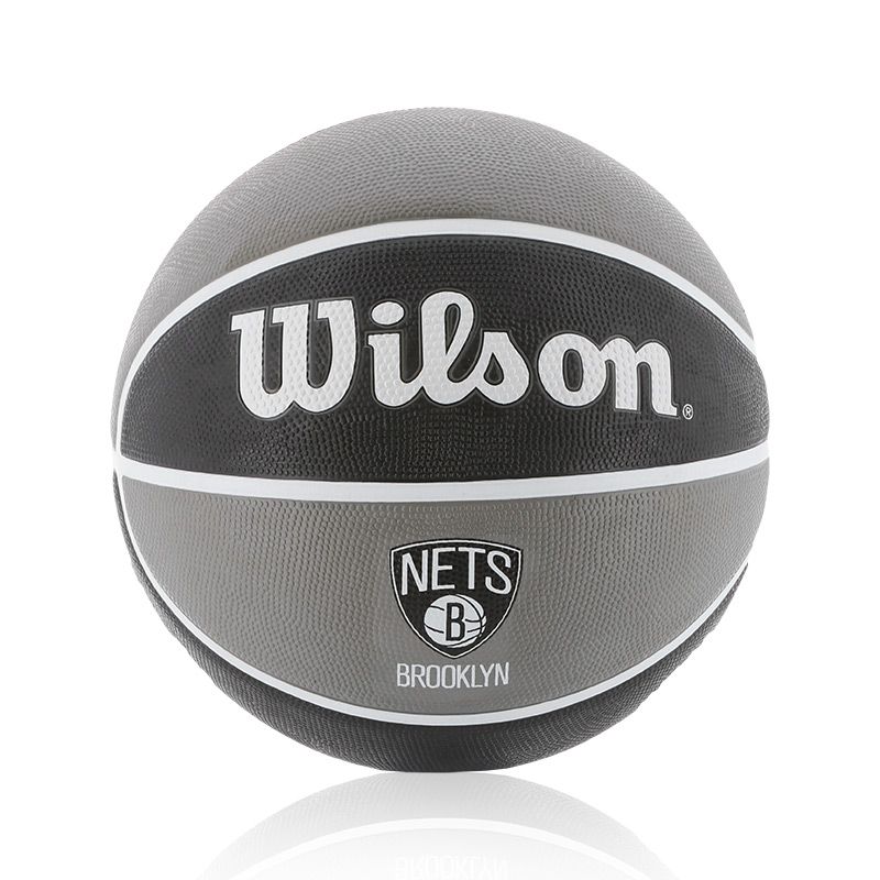 black, grey and white Wilson Brooklyn Nets basketball with the team logo displayed on the front cover from O'Neills