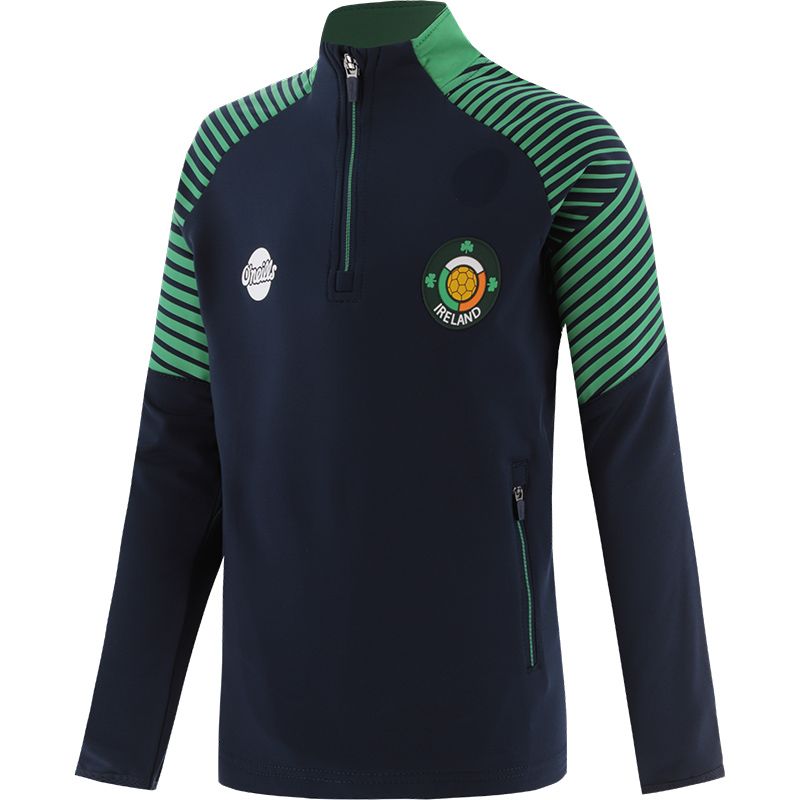 Marine Kids' Zico Brushed Half Zip Top, with an Retro Ireland Crest from O'Neill's.