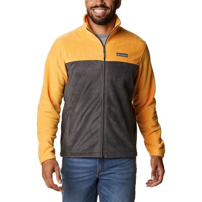 Mens Large Waterproof Casual Hooded Orange Weekend Jacket Zipped Side Pockets 