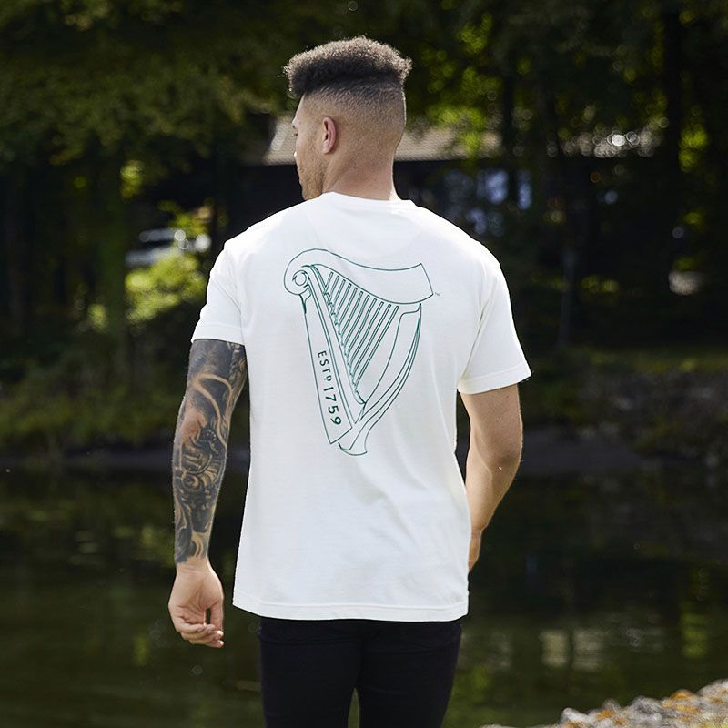 Guinness Gradient Harp T-shirt in White and Purple