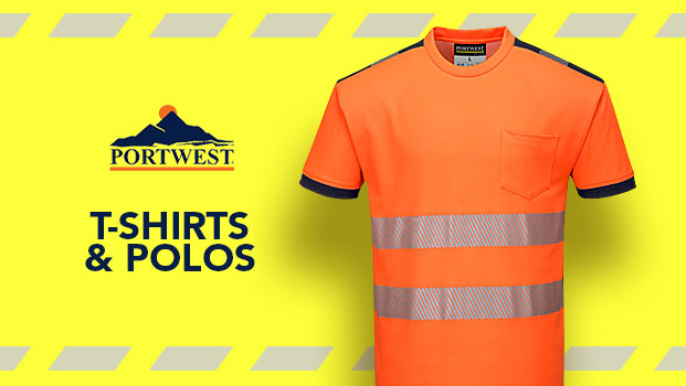 Details about   PortWest Men Hi-Vis T-Shirt Red/Yellow Various Size S478 