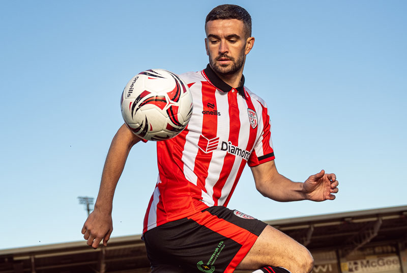 Michael Duffy - Derry City FC Michael Duffy in Derry City F.C. O’Neills football kit